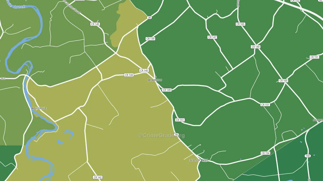 Minaville, NY Map of Vandalism Rates
