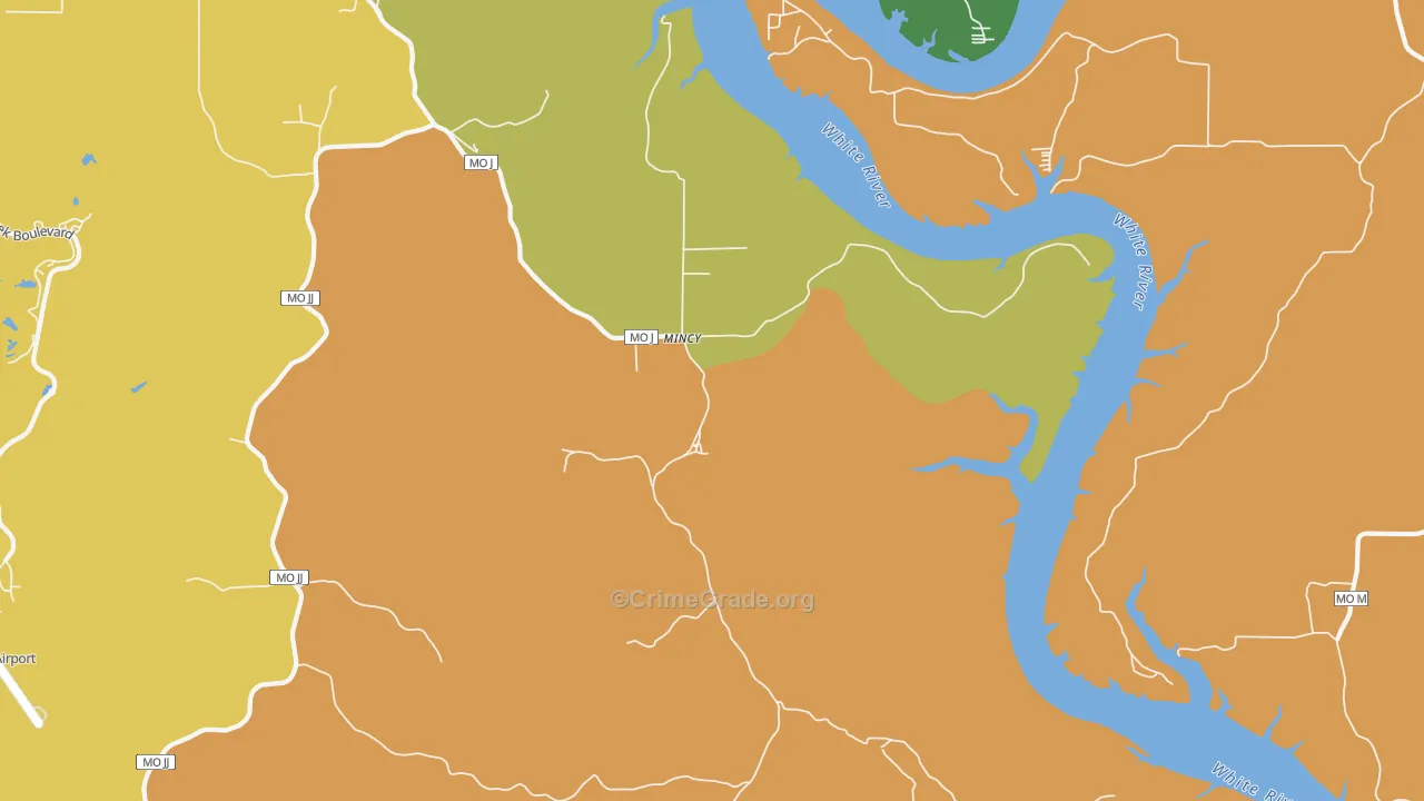 Mincy, MO Map of Vandalism Rates