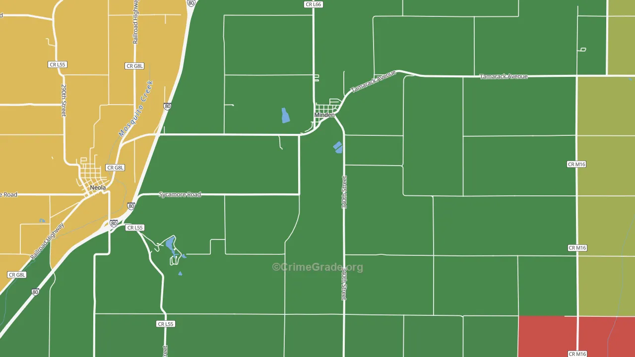 Minden, IA Map of Vandalism Rates
