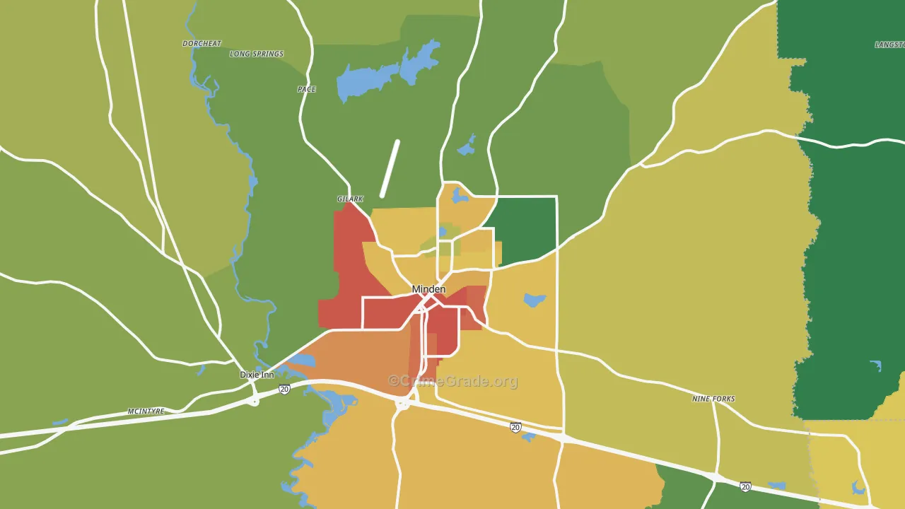 Minden, LA Map of Vandalism Rates