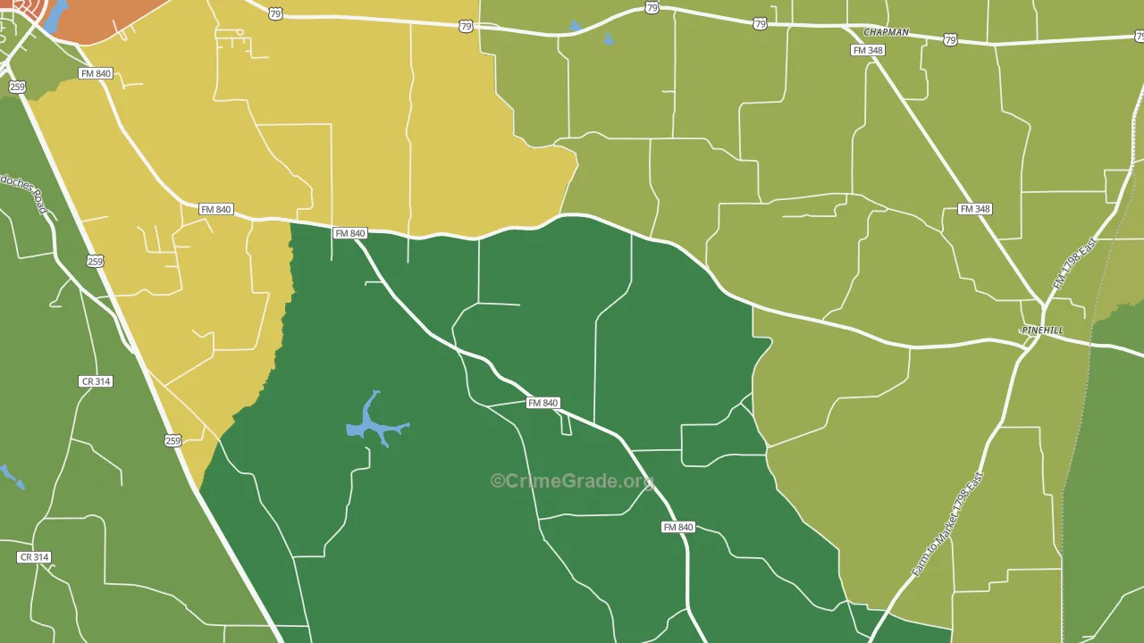 Minden, TX Map of Vandalism Rates