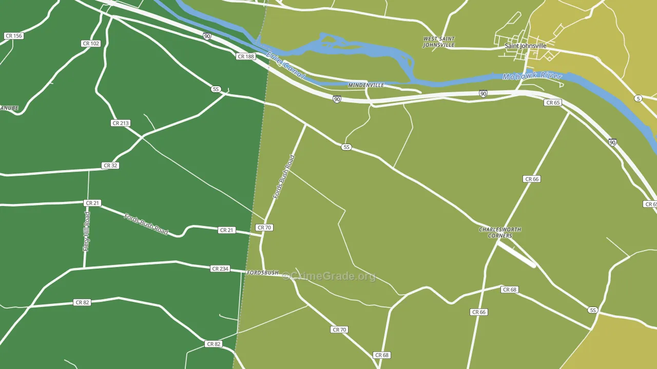 Mindenville, NY Map of Vandalism Rates