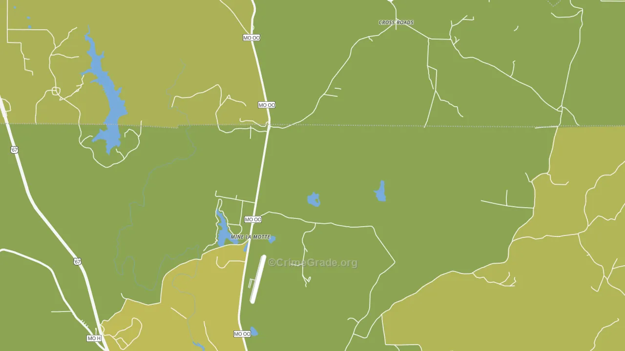 Mine La Motte, MO Map of Vandalism Rates