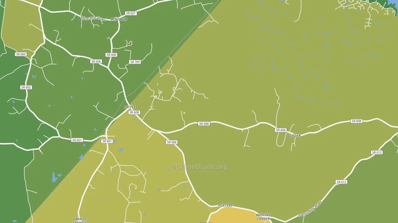 Mine Run, VA Map of Vandalism Rates