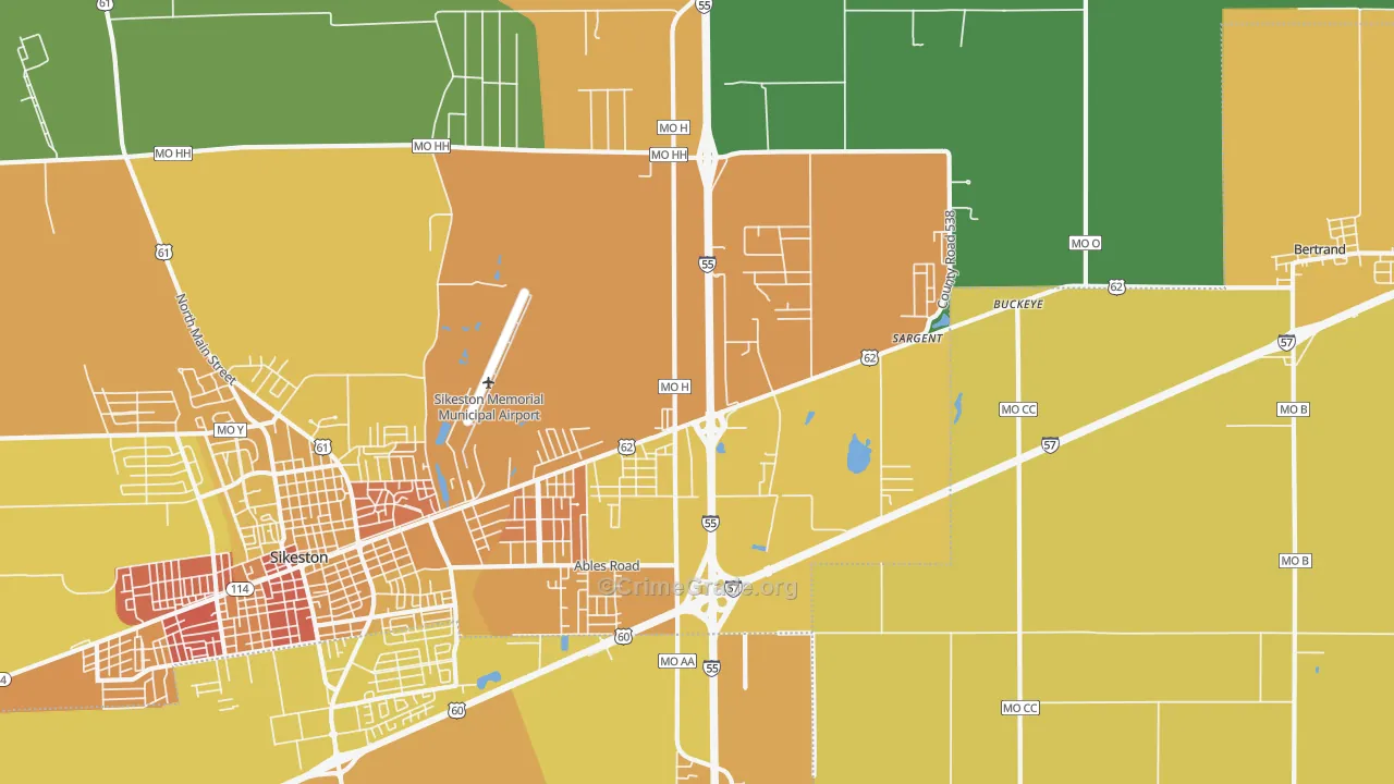 Miner, MO Map of Vandalism Rates