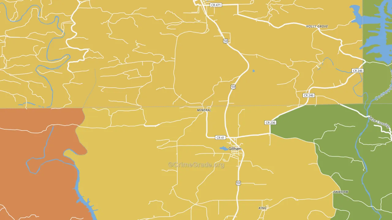 Mineral, AR Map of Vandalism Rates