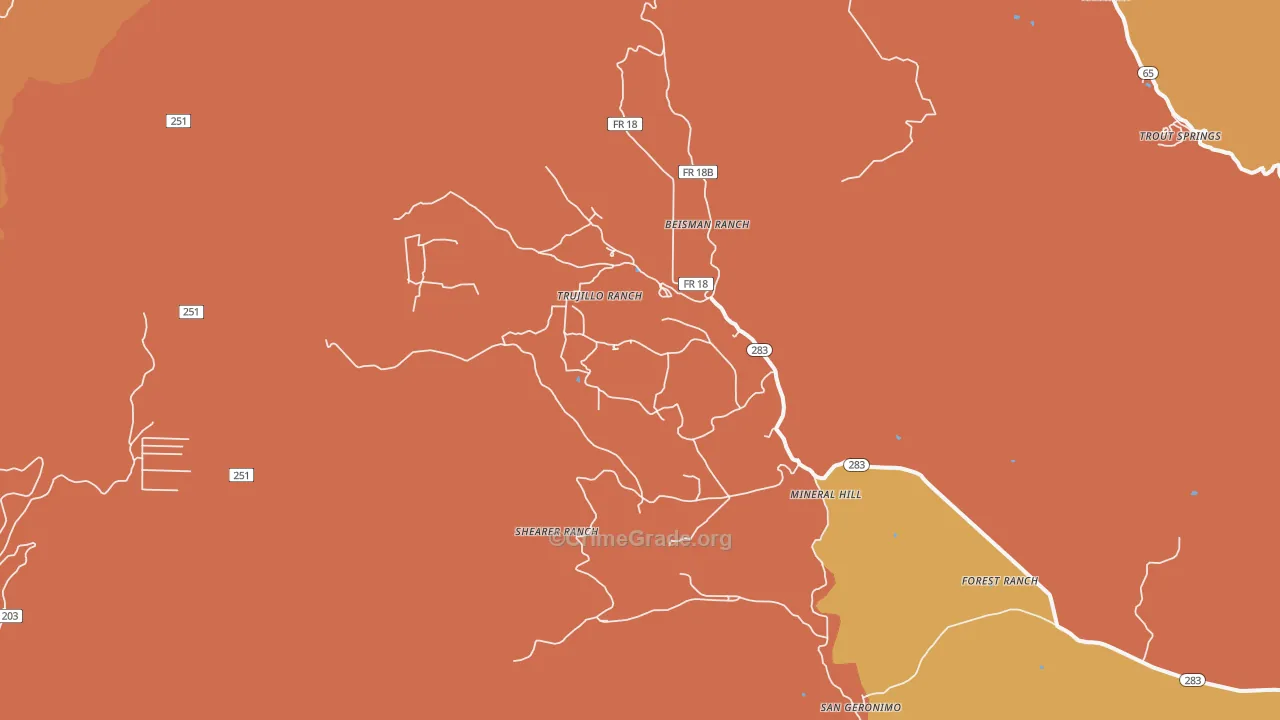 Mineral Hill, NM Map of Vandalism Rates