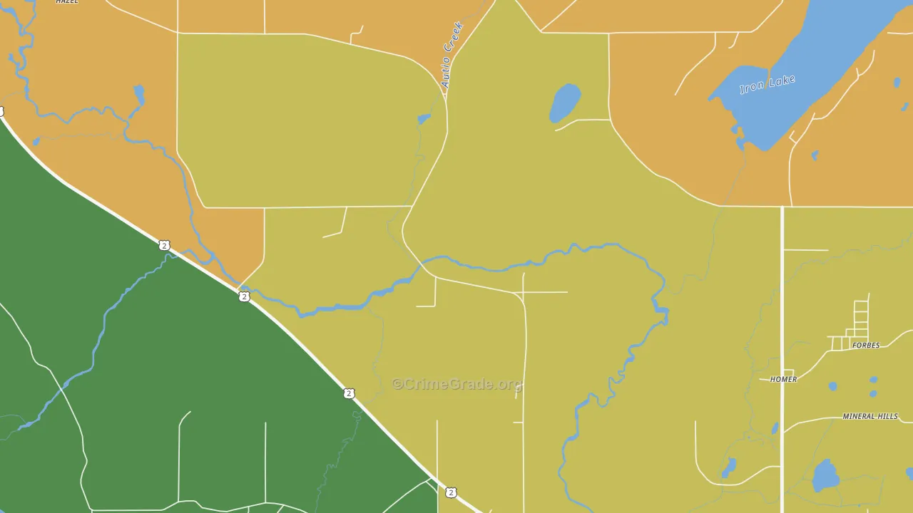 Mineral Hills, MI Map of Vandalism Rates