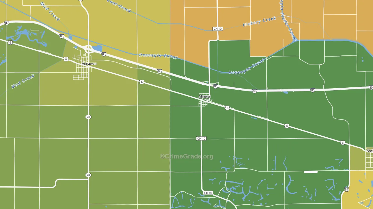 Mineral, IL Map of Vandalism Rates