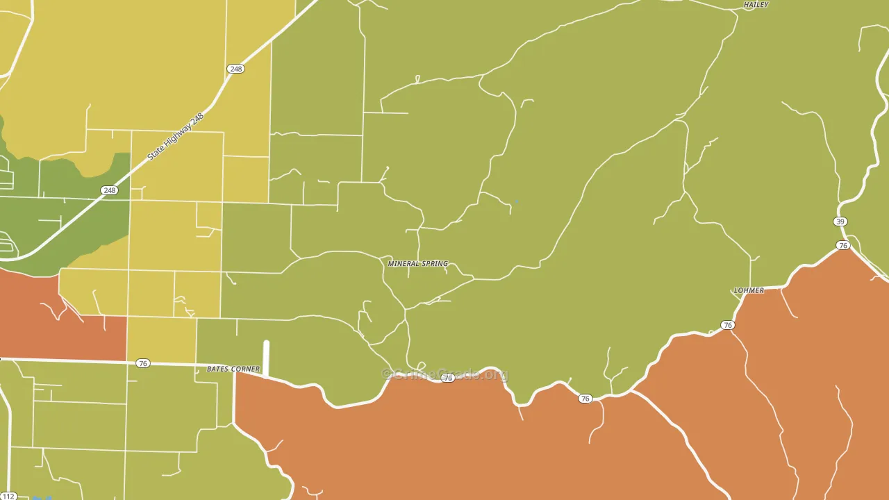 Mineral Spring, MO Map of Vandalism Rates