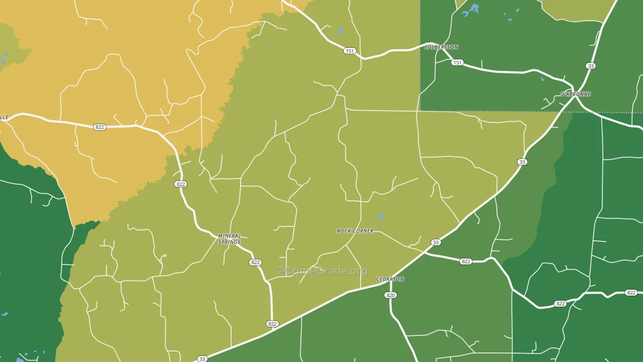 Mineral Springs, LA Map of Vandalism Rates