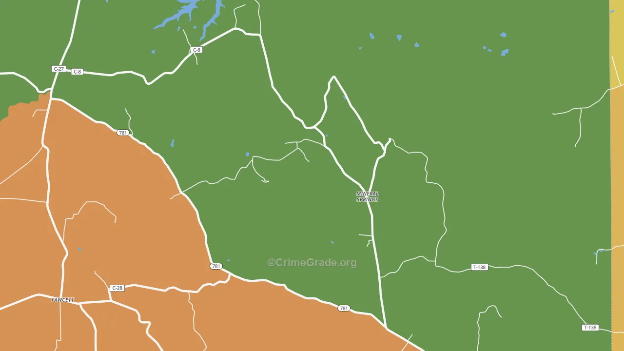 Mineral Springs, OH Map of Vandalism Rates