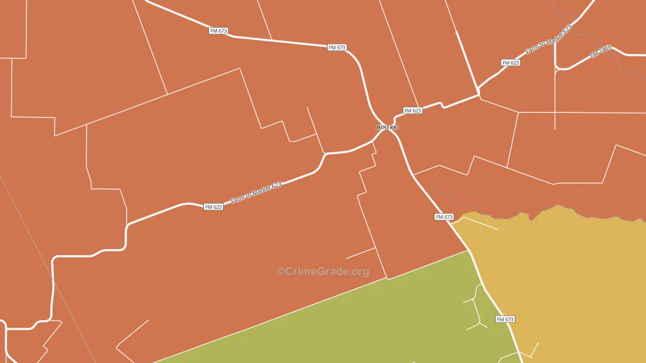 Mineral, TX Map of Vandalism Rates