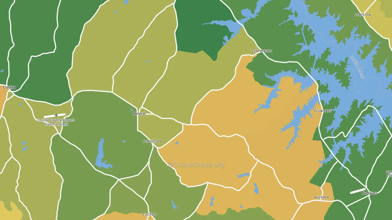 Mineral, VA Map of Vandalism Rates