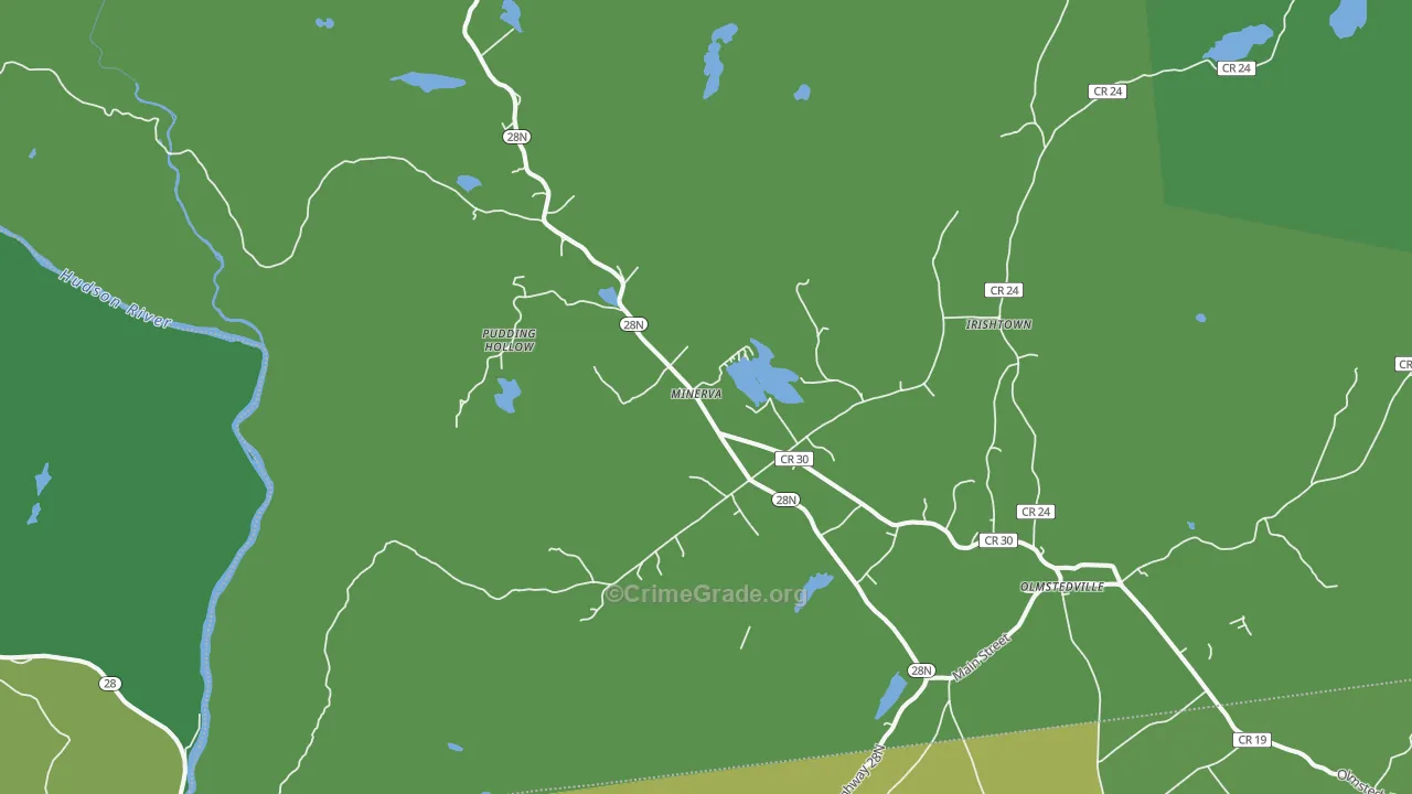 Minerva, NY Map of Vandalism Rates