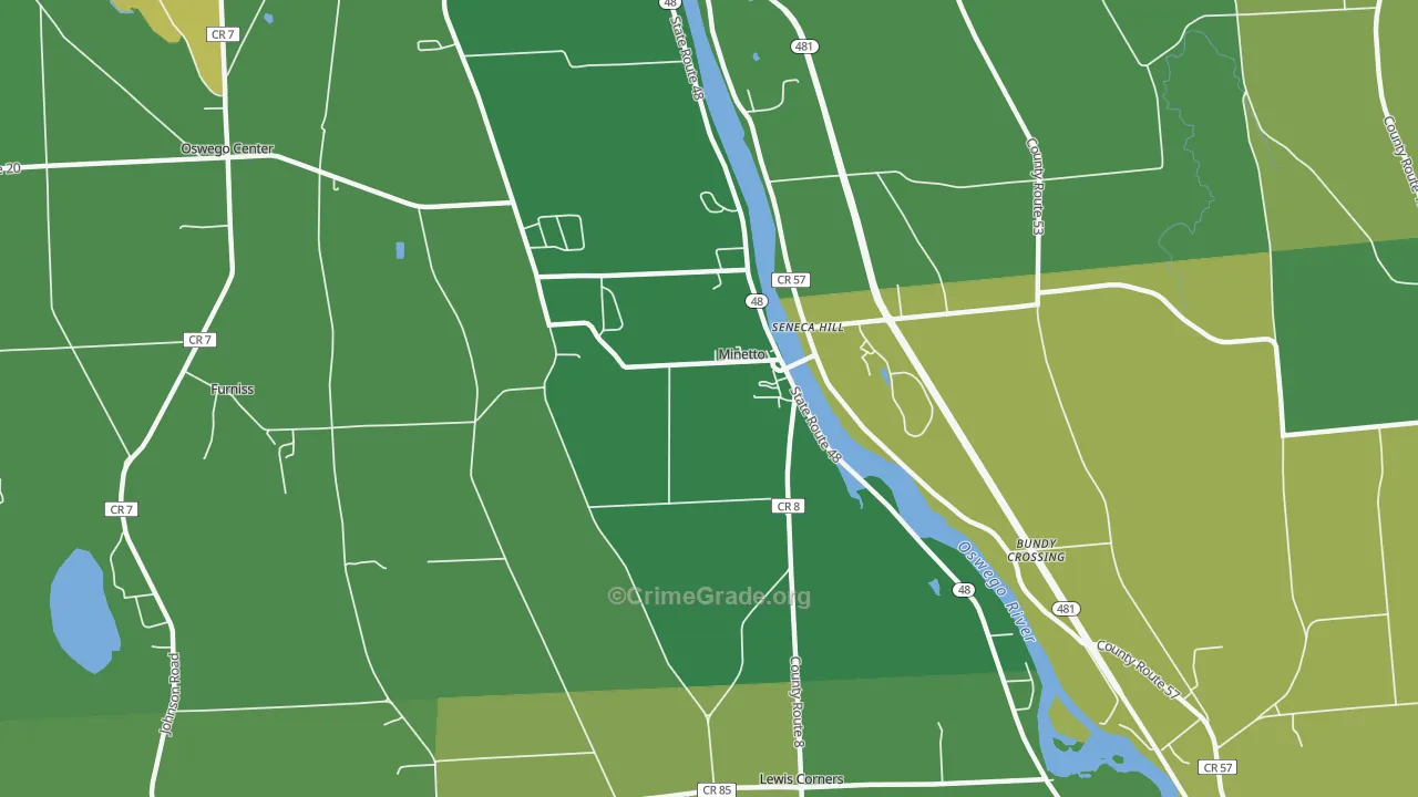 Minetto, NY Map of Vandalism Rates