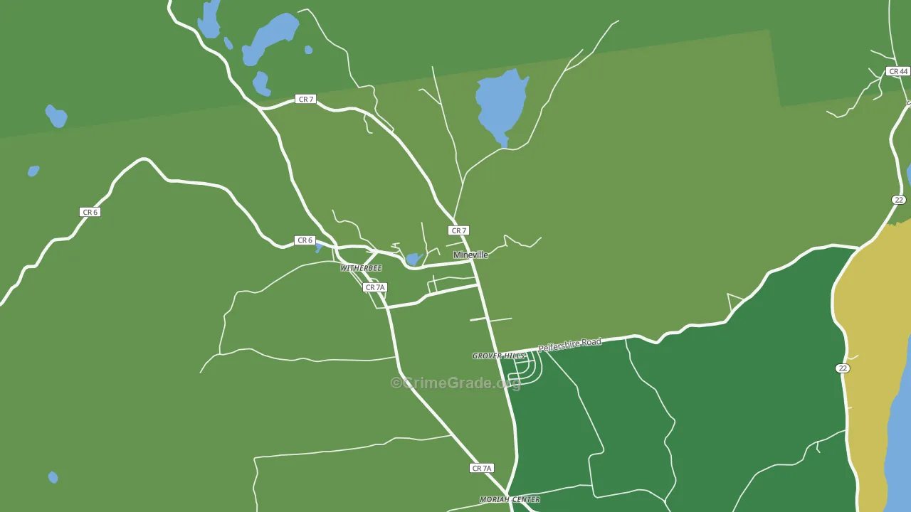Mineville, NY Map of Vandalism Rates