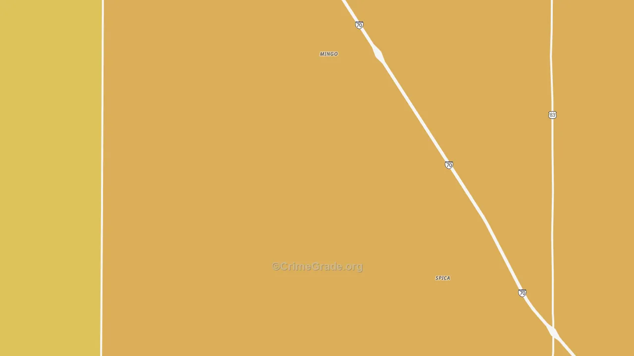 Mingo, KS Map of Vandalism Rates