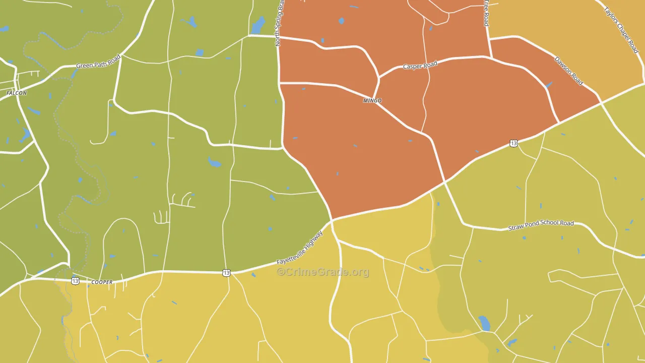 Mingo, NC Map of Vandalism Rates
