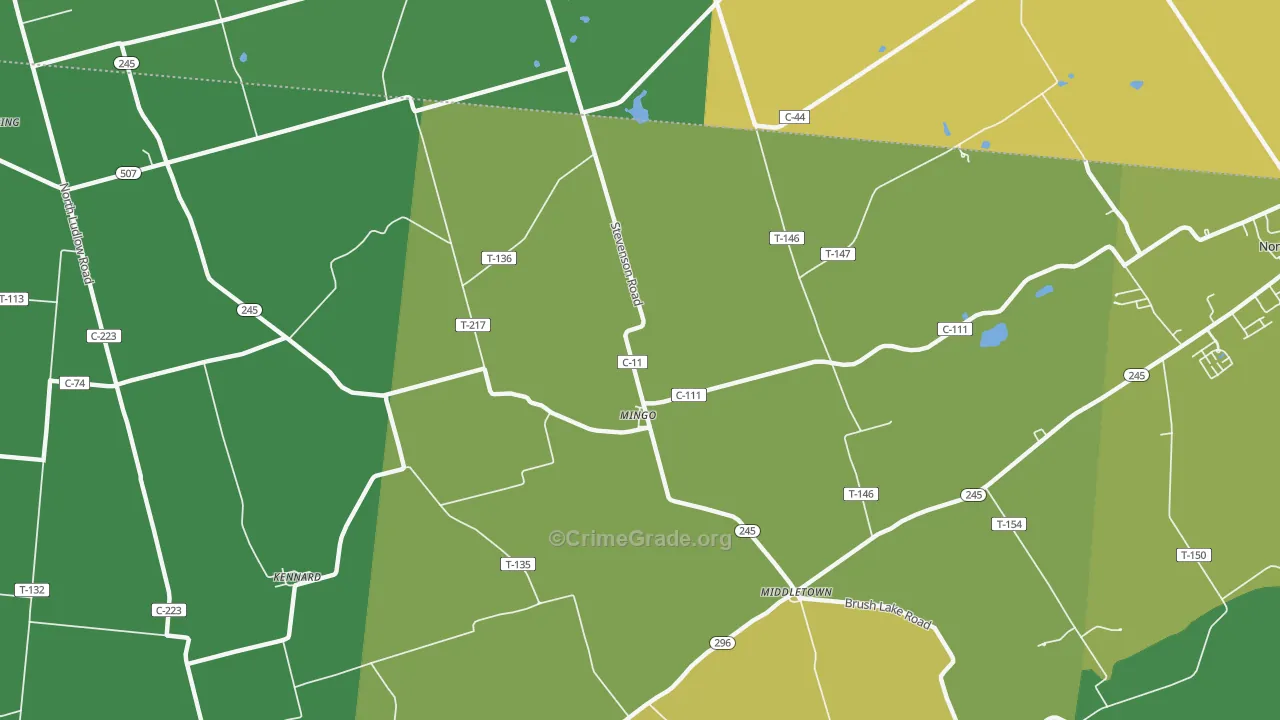 Mingo, OH Map of Vandalism Rates