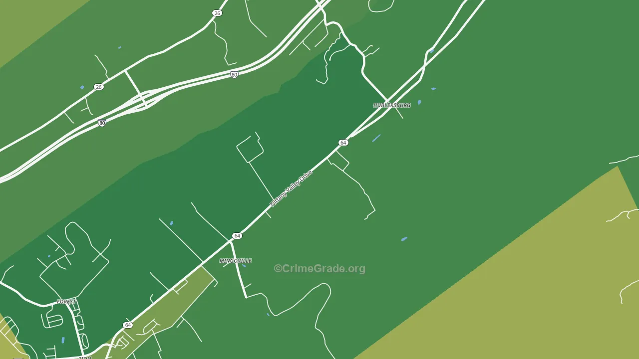 Mingoville, PA Map of Vandalism Rates