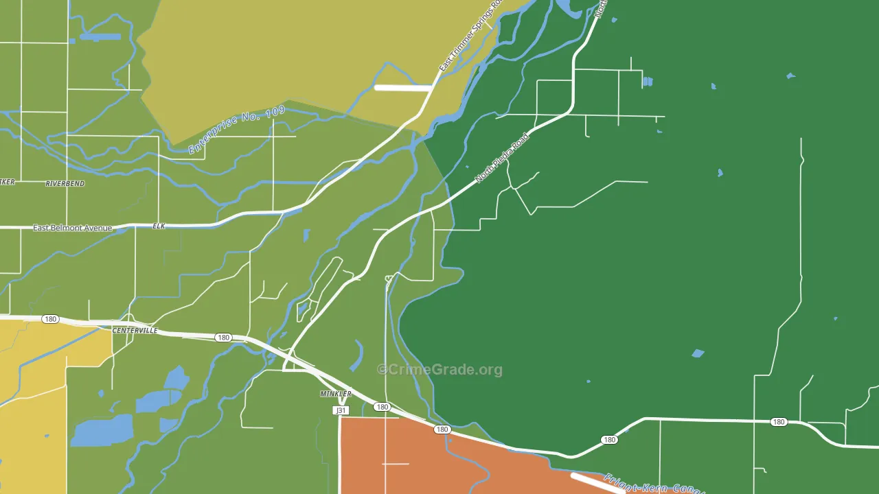Minkler, CA Map of Vandalism Rates