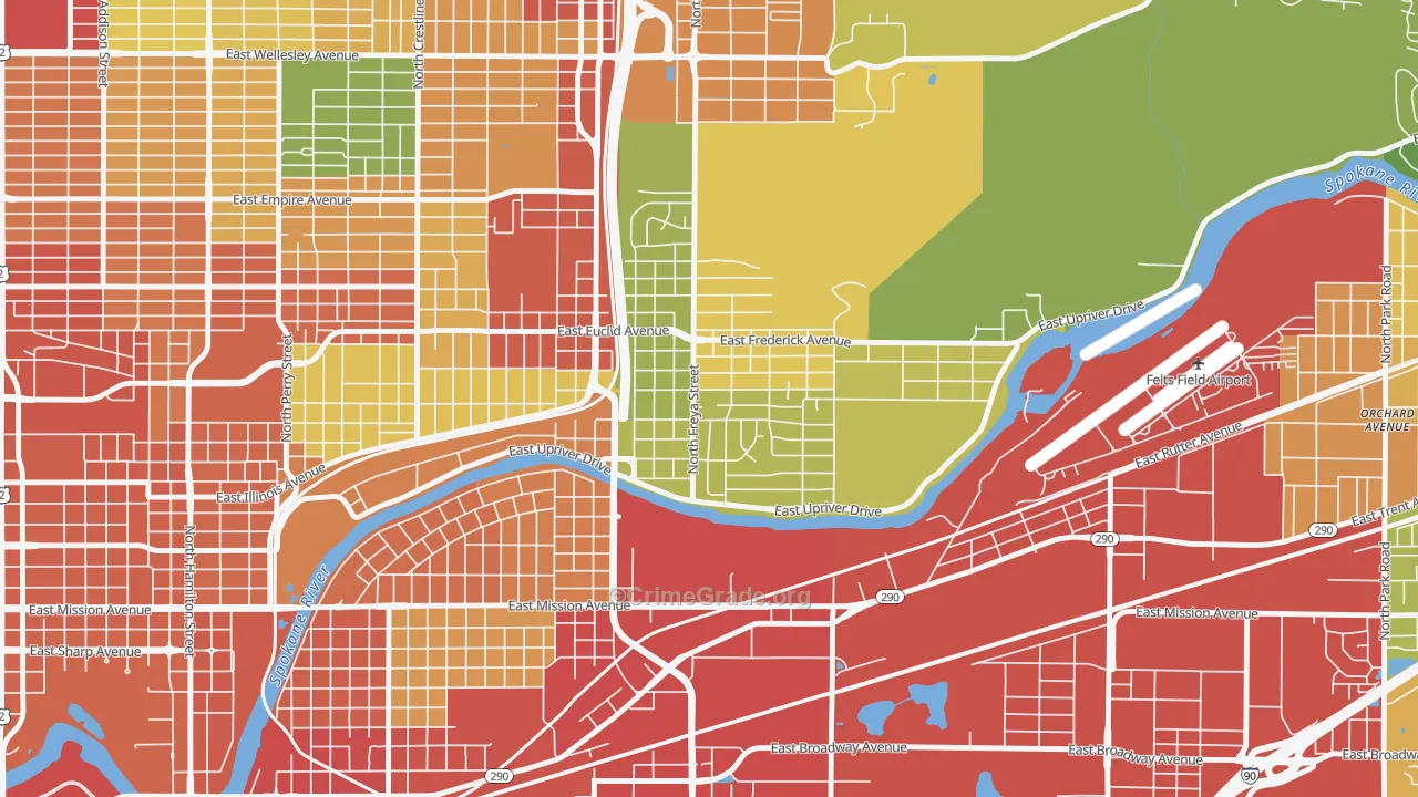 Minnehaha, Spokane, WA Map of Vandalism Rates
