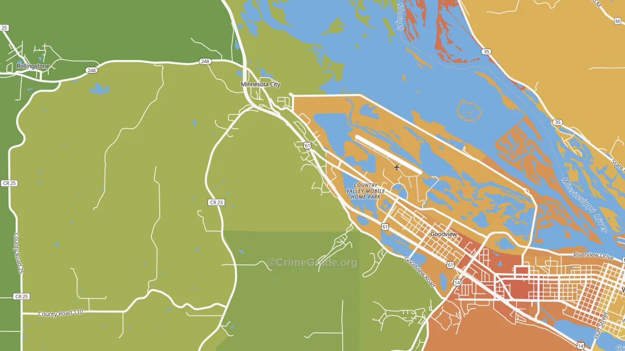 Minnesota City, MN Map of Vandalism Rates