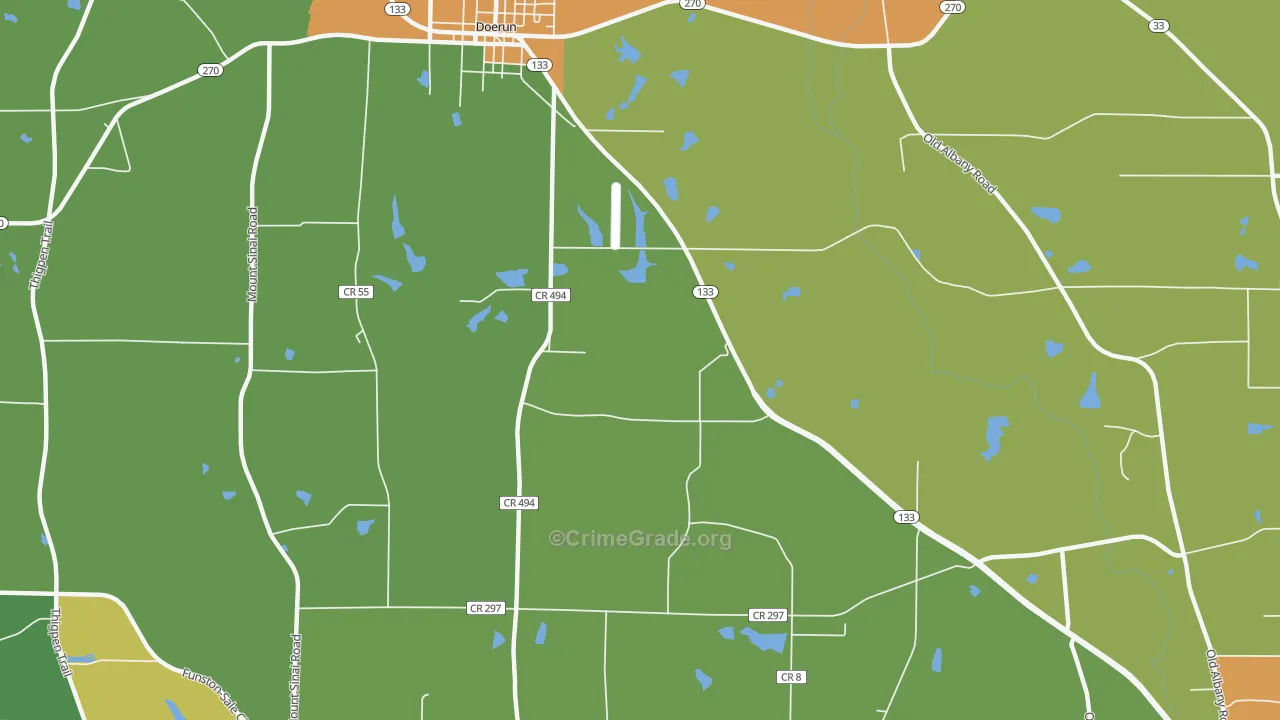 Minnesota, GA Map of Vandalism Rates
