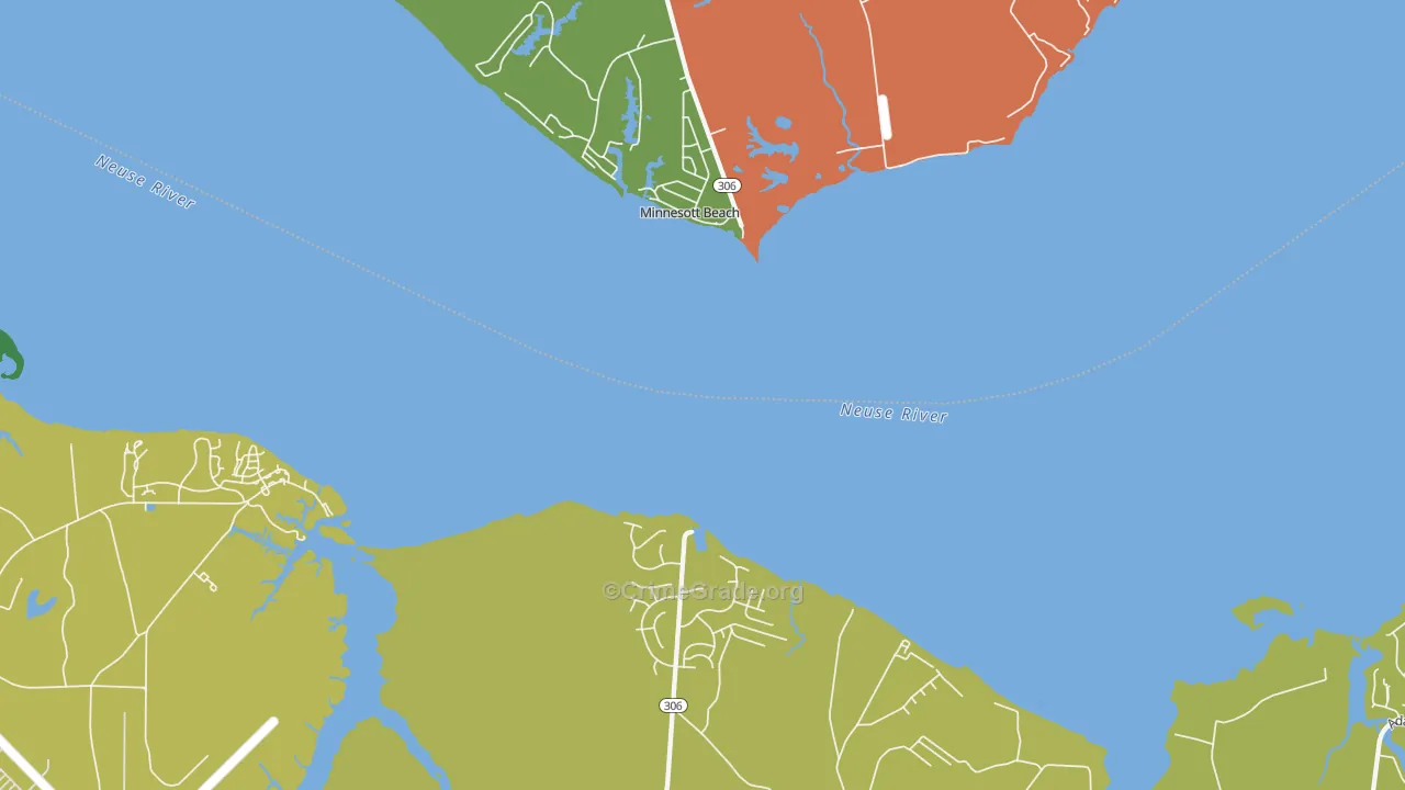Minnesott Beach, NC Map of Vandalism Rates