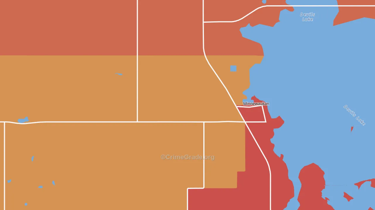 Minnewaukan, ND Map of Vandalism Rates