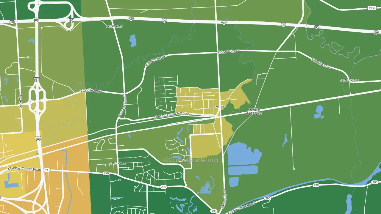 Minoa, NY Map of Vandalism Rates