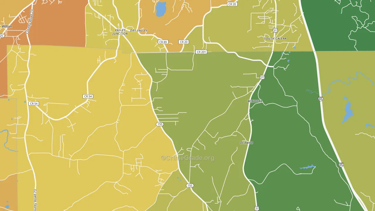 Minooka, AL Map of Vandalism Rates