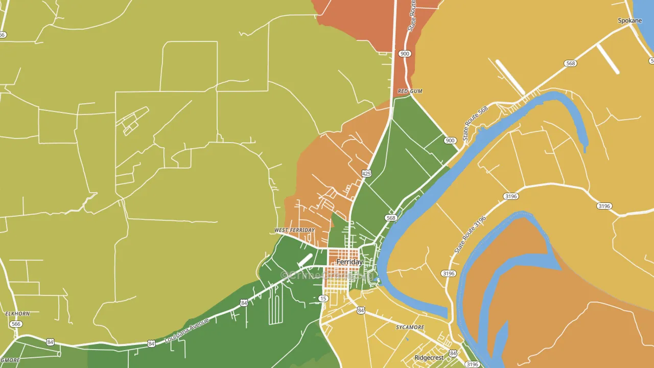 Minorca, LA Map of Vandalism Rates