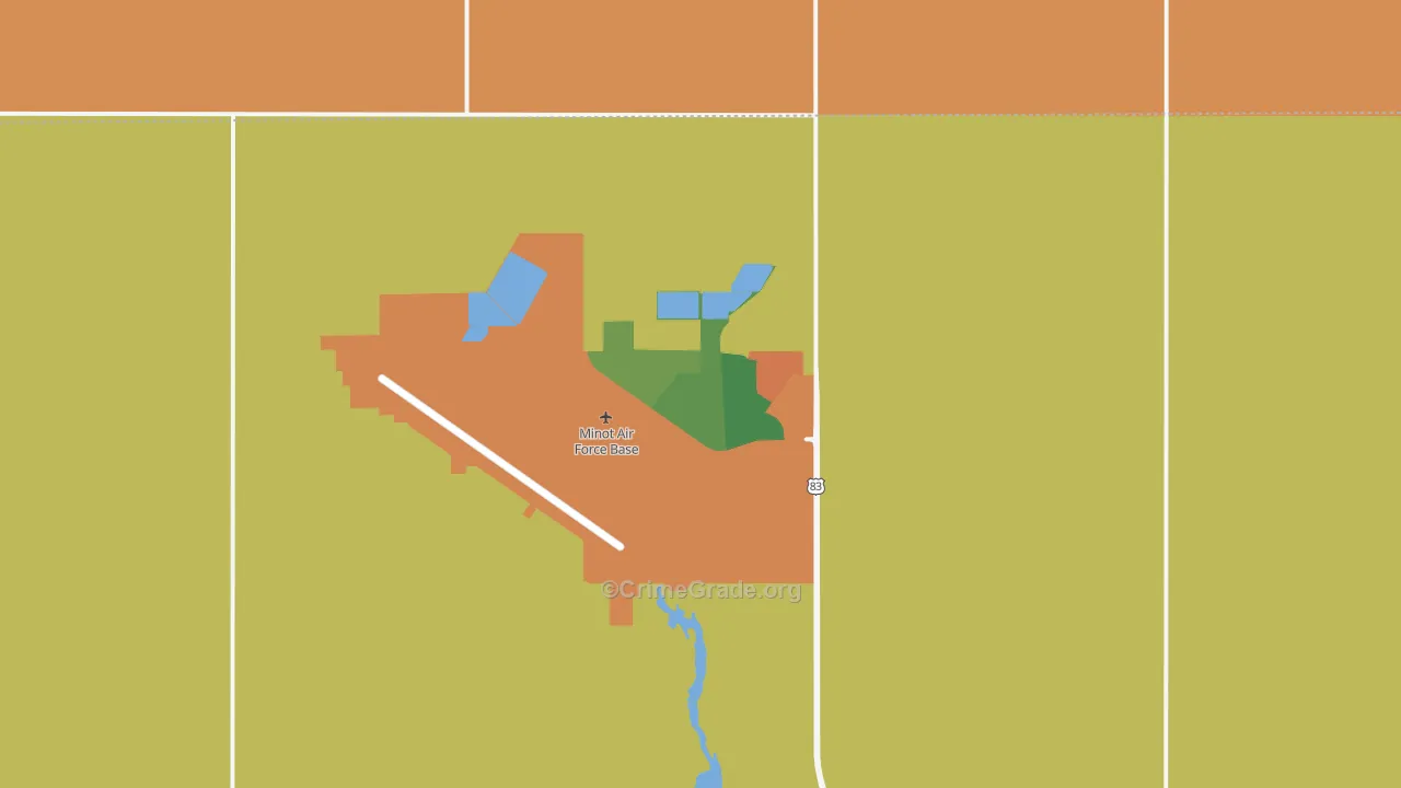 Minot Afb, ND Map of Vandalism Rates
