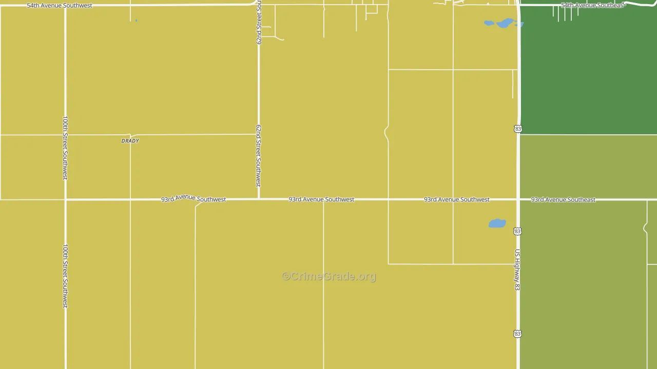 Minot Air Force Base, ND Map of Vandalism Rates