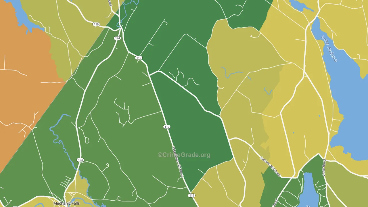 Minot, ME Map of Vandalism Rates