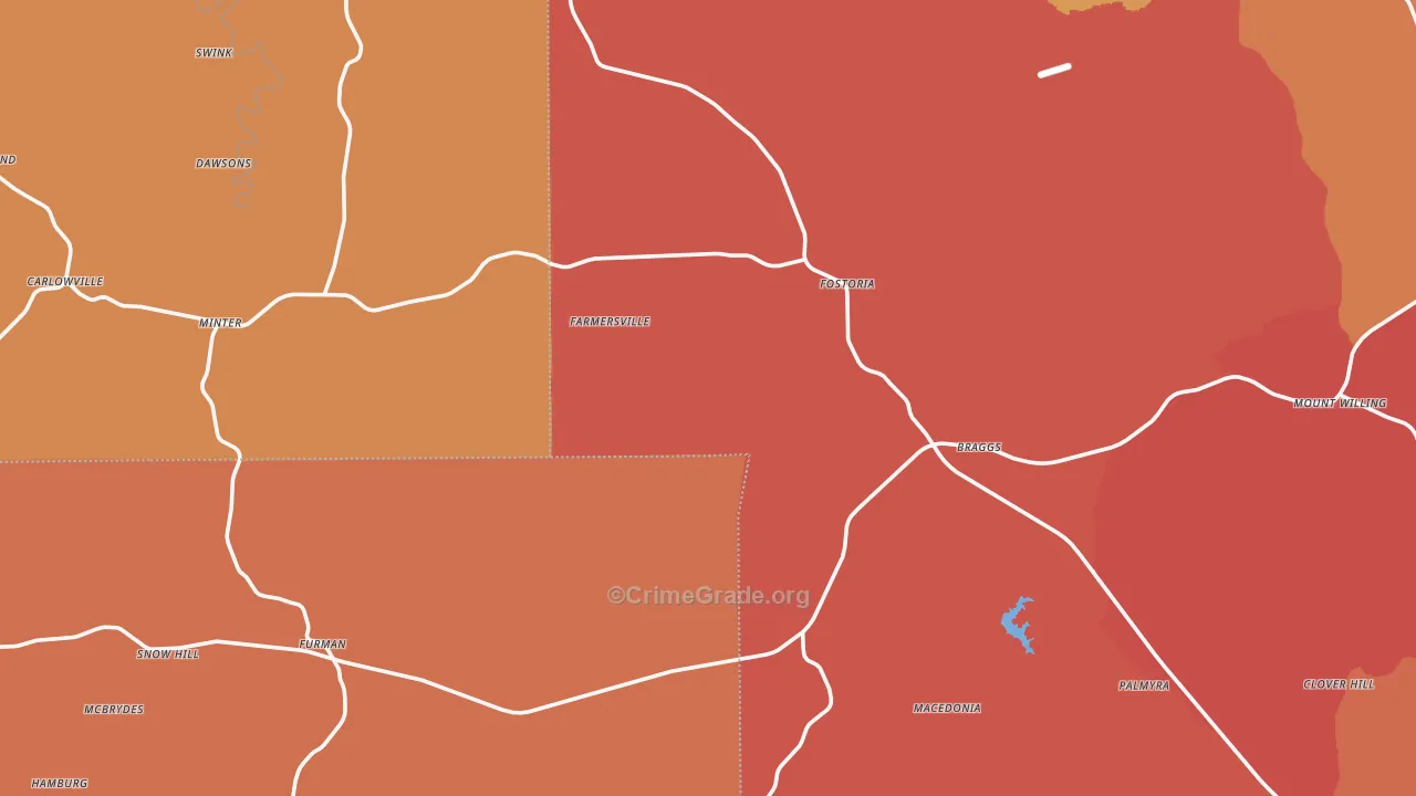 Minter, AL Map of Vandalism Rates