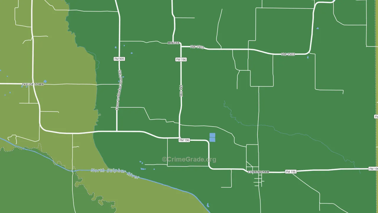 Minter, TX Map of Vandalism Rates