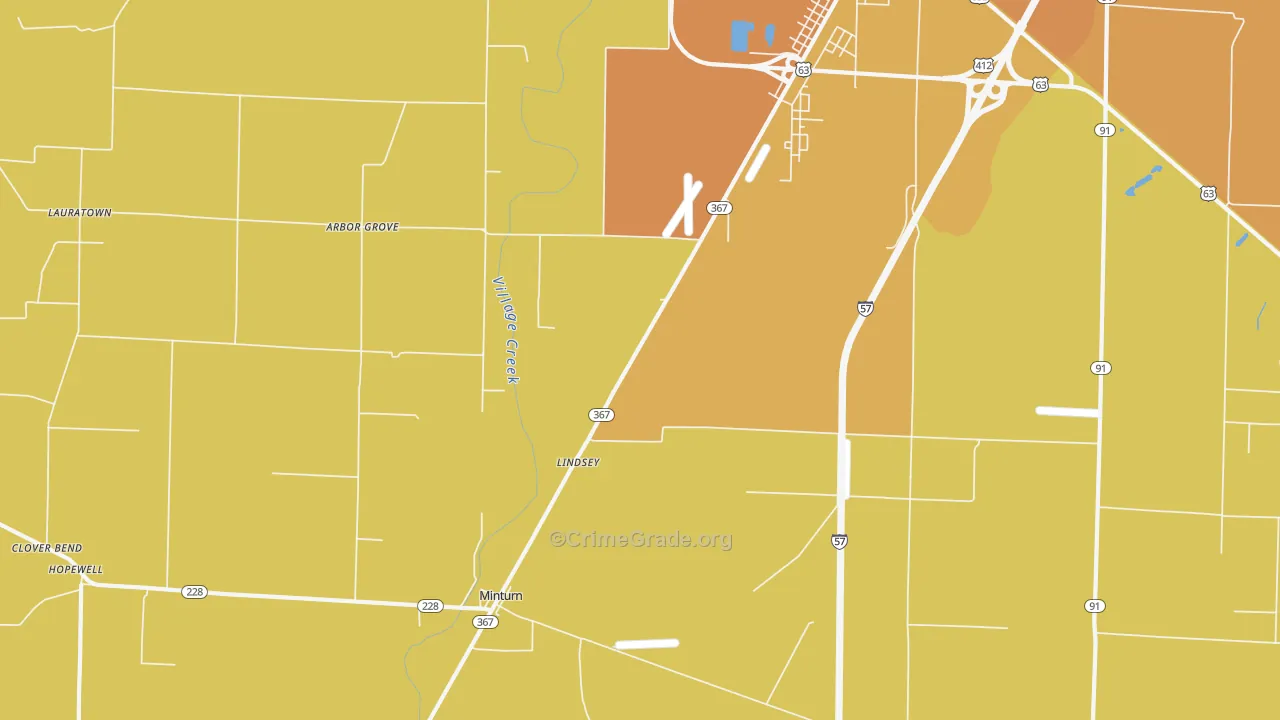 Minturn, AR Map of Vandalism Rates