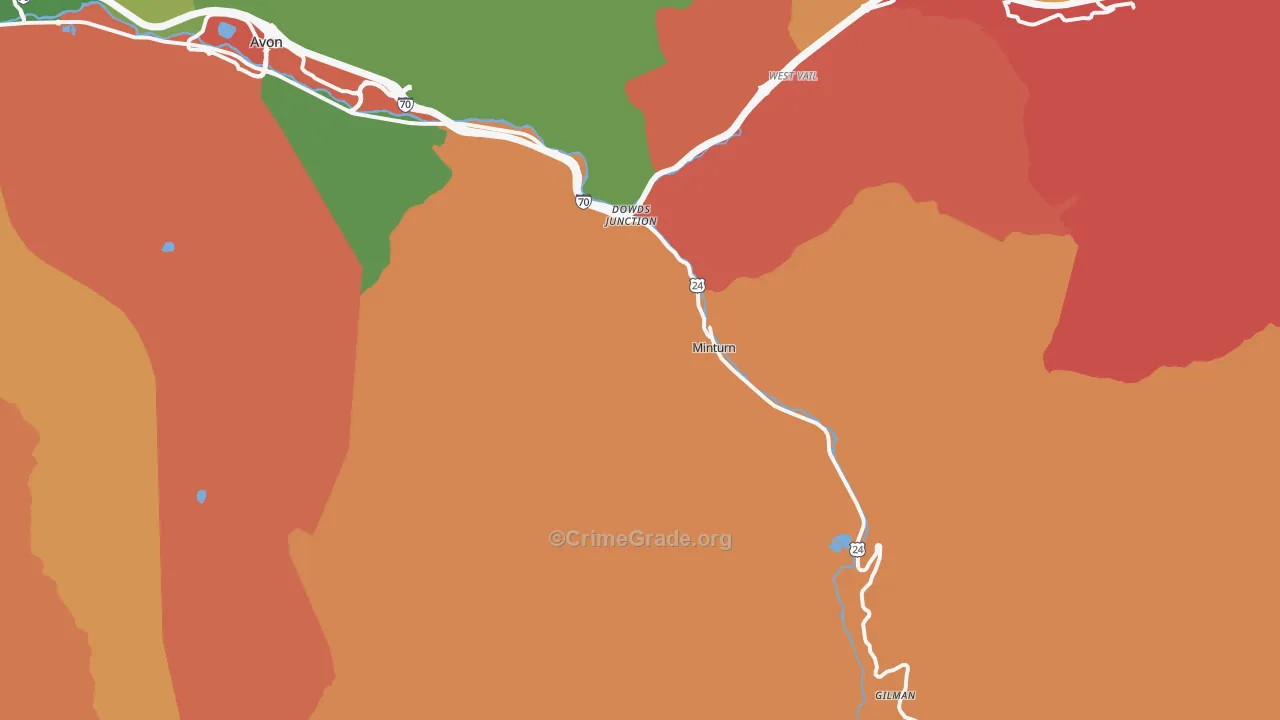 Minturn, CO Map of Vandalism Rates