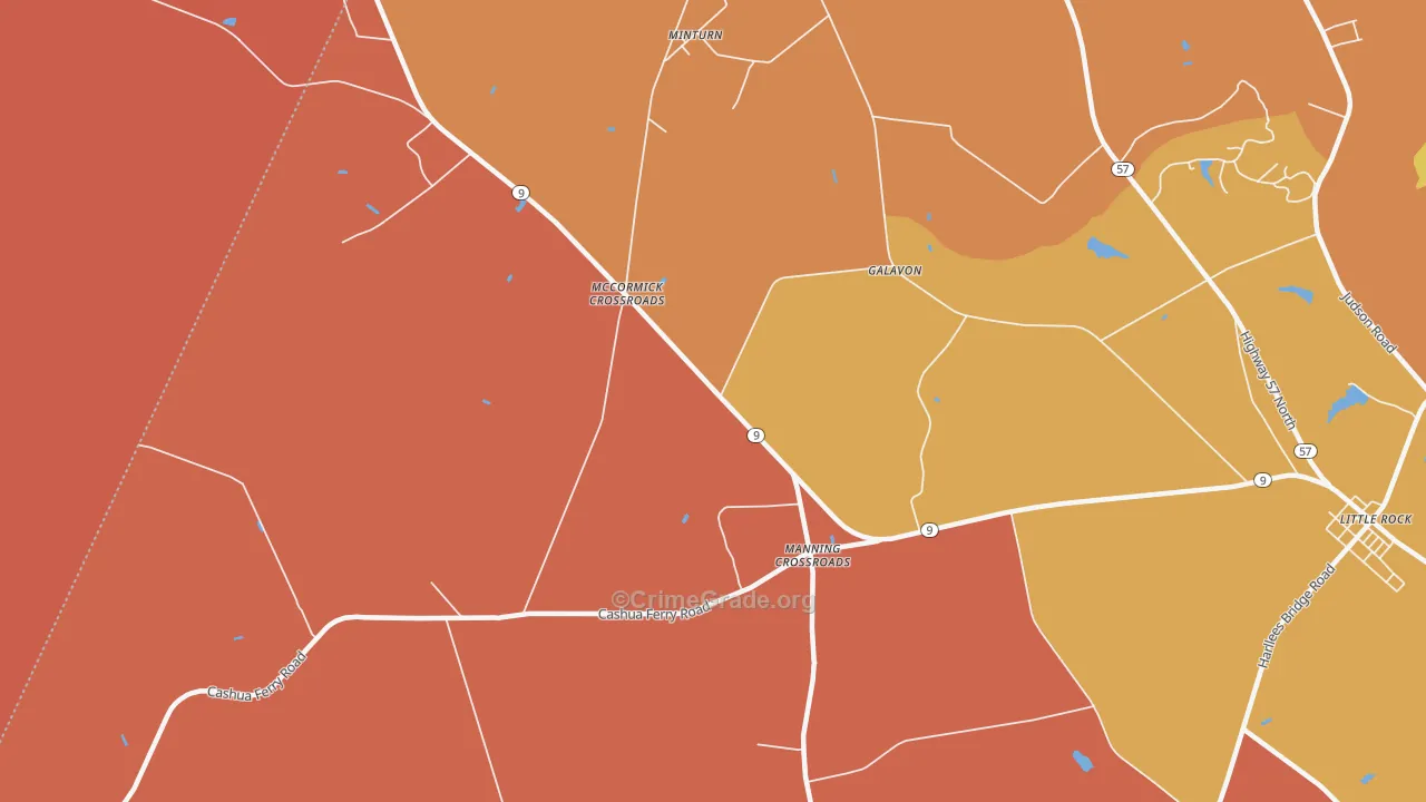 Minturn, SC Map of Vandalism Rates
