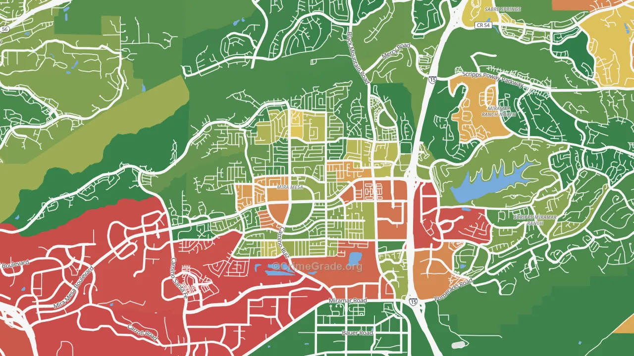 Mira Mesa, San Diego, CA Map of Vandalism Rates