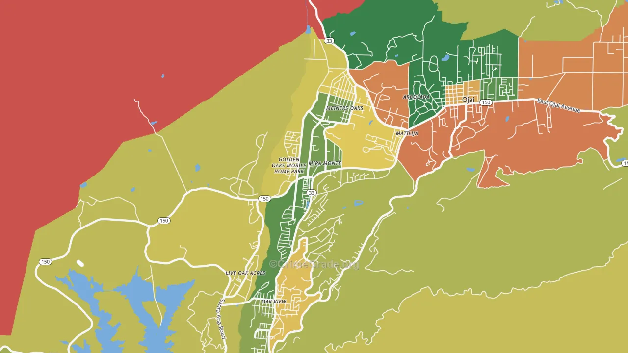 Mira Monte, CA Map of Vandalism Rates