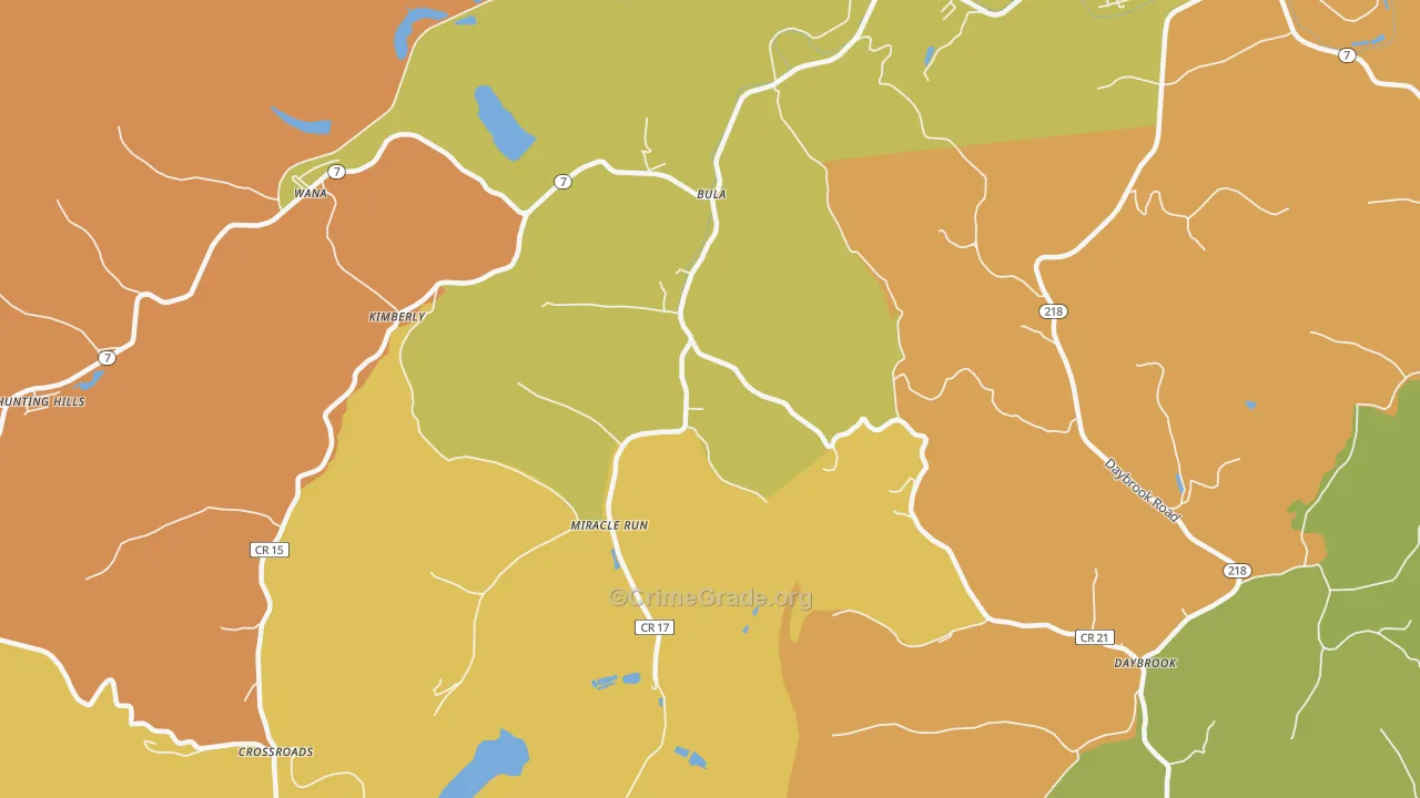 Miracle Run, WV Map of Vandalism Rates