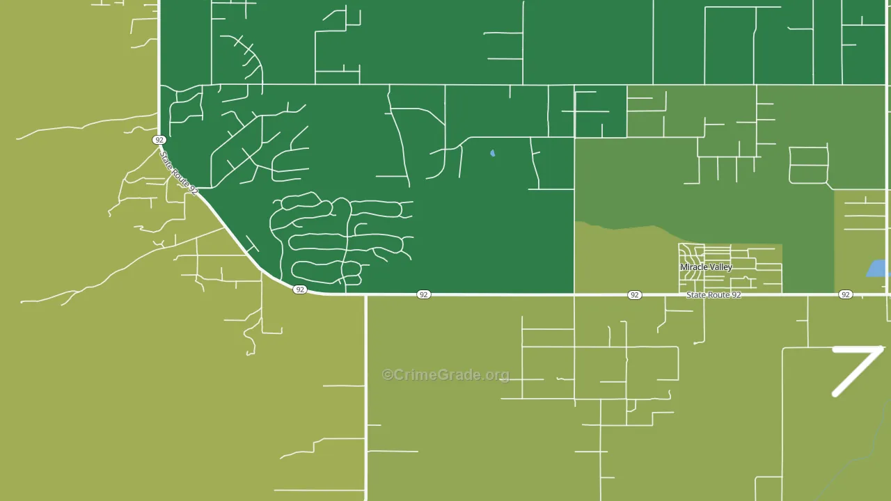Miracle Valley, AZ Map of Vandalism Rates