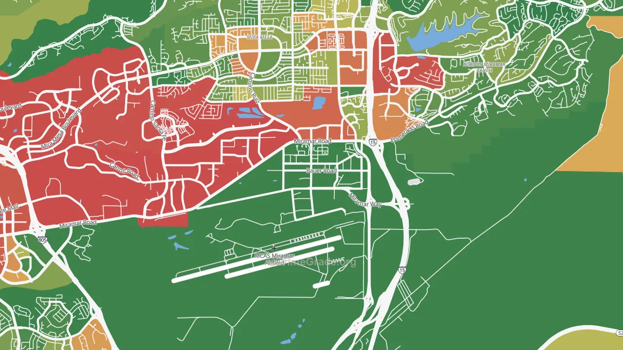 Miramar, San Diego, CA Map of Vandalism Rates