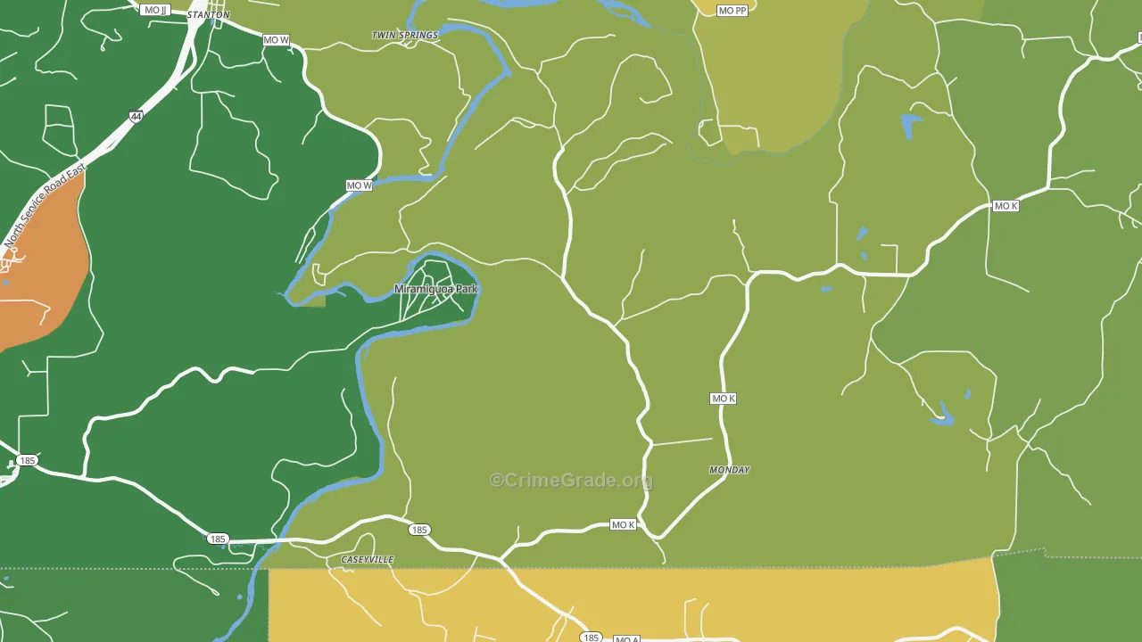 Miramiguoa Park, MO Map of Vandalism Rates