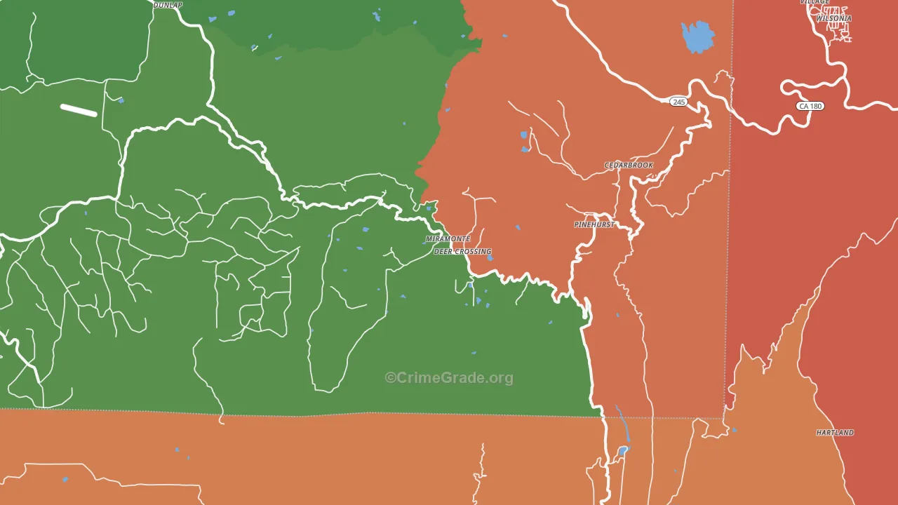 Miramonte, CA Map of Vandalism Rates
