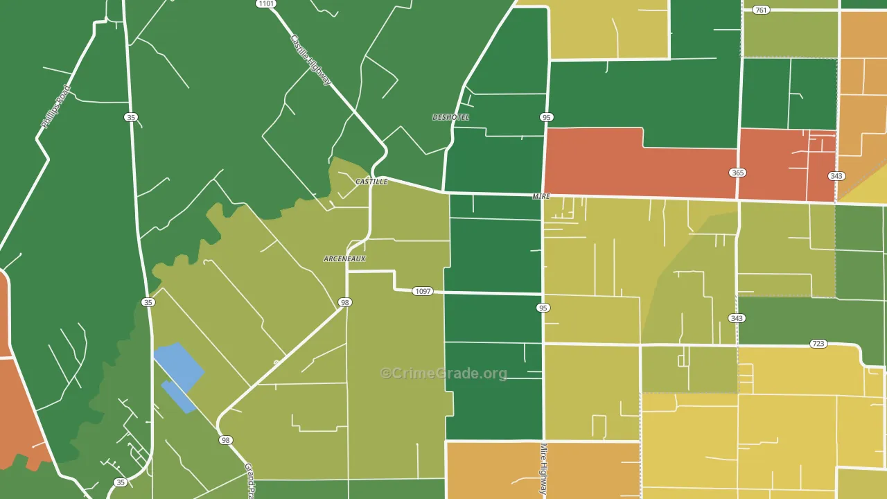 Mire, LA Map of Vandalism Rates